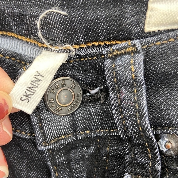 RAG & BONE Mid-Rise Skinny Black Rae Dark Wash Cotton Blend Jeans Size 25 - Picture 10 of 11